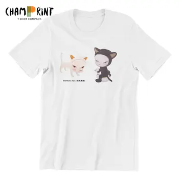 Футболка Yoshitomo Nara Cats для мужчин, забавная хлопковая футболка с круглым вырезом, футболка с коротким рукавом, Одежда больших размеров