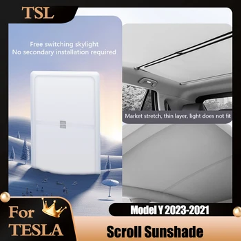 Для Tesla Model Y 2023 Аксессуары Шторы Для Мансардных окон на Крыше сетчатый Эластичный Солнцезащитный Козырек Оригинальный Автомобильный Солнцезащитный Козырек 2022 Солнцезащитный Крем изоляция