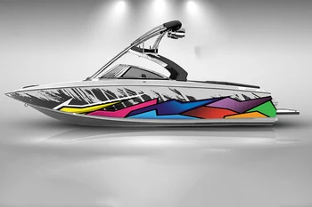Улучшенная Цветная абстрактная графика Наклейки на лодку Самоклеящиеся наклейки Модные виниловые Водонепроницаемые наклейки на лодку
