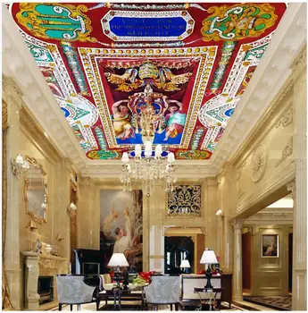 3d фотообои на заказ потолочная фреска Коронация Ангела Картина маслом домашний декор гостиная Обои для стен в рулонах
