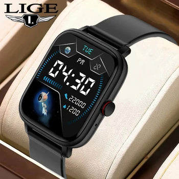 LIGE Смарт-Часы Мужские Bluetooth Вызов Фитнес-Трекер Часы для Мониторинга сердечного Ритма Смарт-Браслет Водонепроницаемые Часы Smartwatch Женские