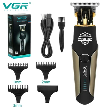 Машина для стрижки волос VGR Профессиональная машинка для стрижки волос Электрический Триммер для бороды Беспроводная машина для стрижки волос T9 Zero Cutting Machine V-287